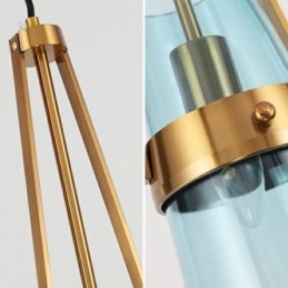 Vattendroppe Glas Taklampa Modern Minimalistisk Smidesjärn Liten Taklampa