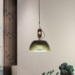 Plisserad Kjol Glas Hänglampa Modern Minimalistisk Smidesjärn Liten Taklampa