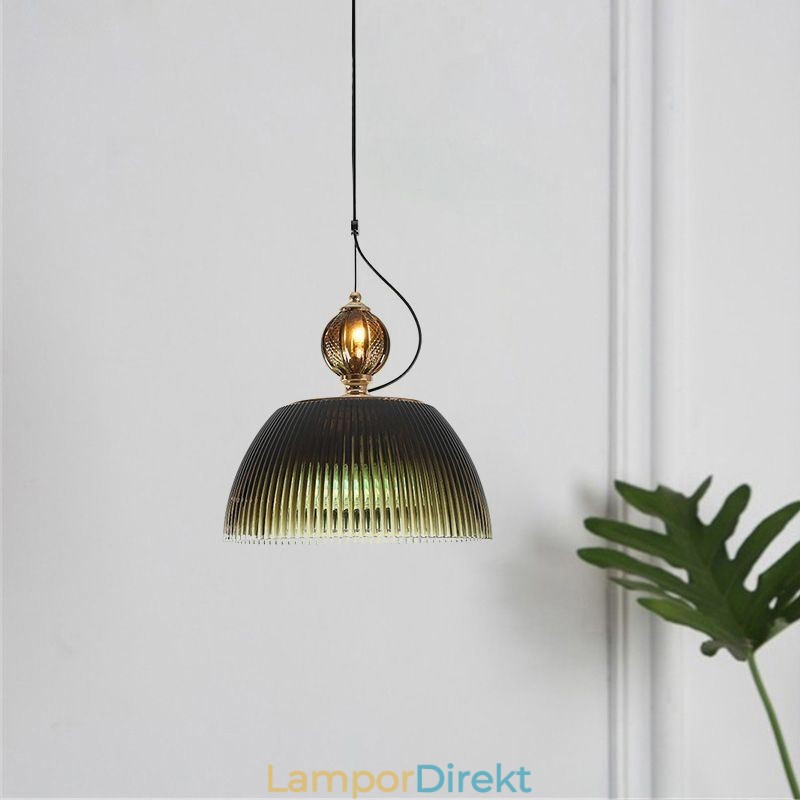 Plisserad Kjol Glas Hänglampa Modern Minimalistisk Smidesjärn Liten Taklampa