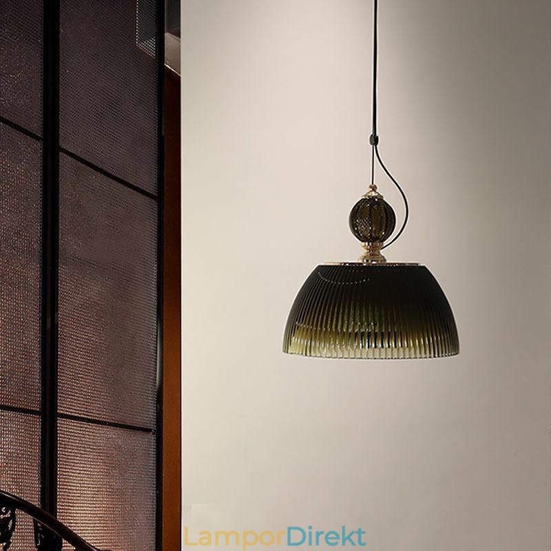 Plisserad Kjol Glas Hänglampa Modern Minimalistisk Smidesjärn Liten Taklampa