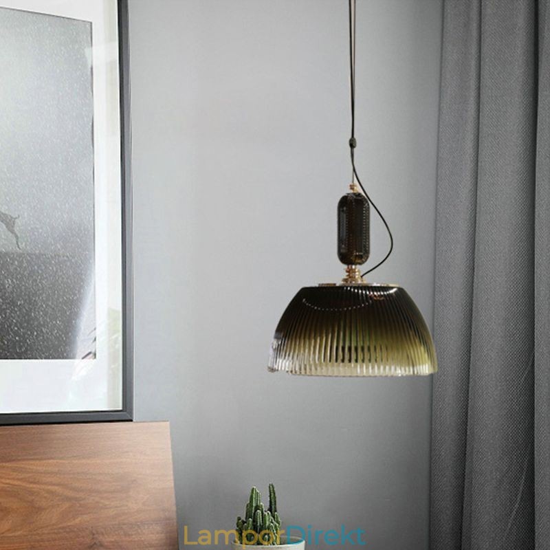 Plisserad Kjol Glas Hänglampa Modern Minimalistisk Smidesjärn Liten Taklampa