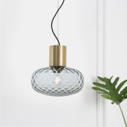 Grid Glas Pendel Light Modern Iron Enkel Taklampa