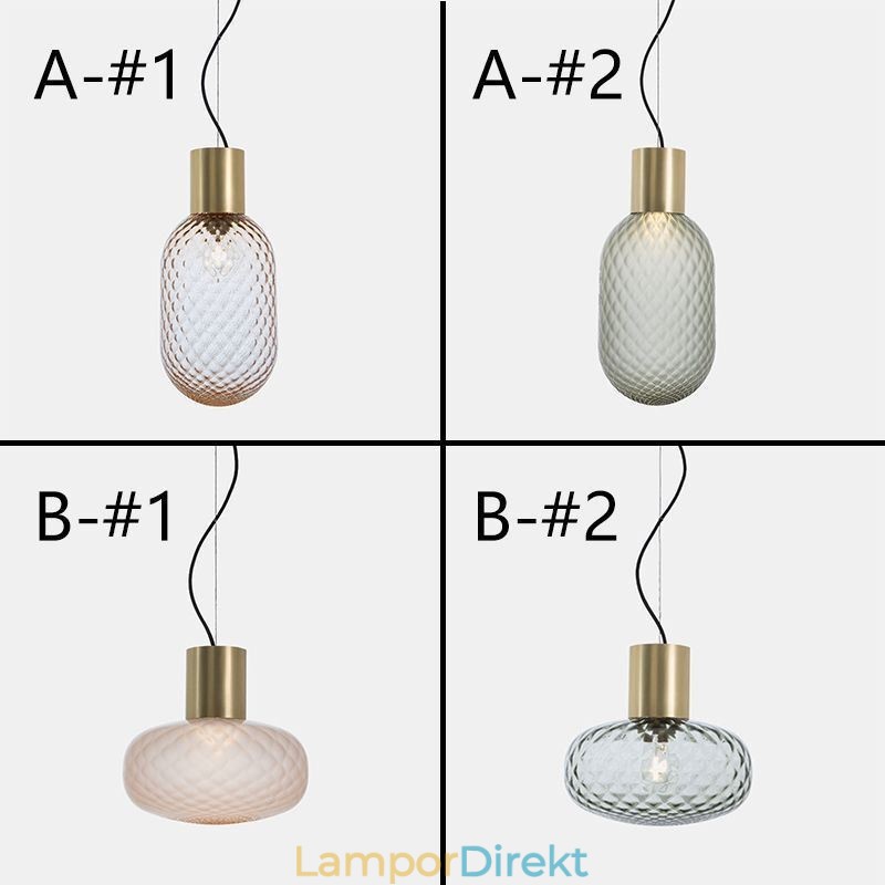Grid Glas Pendel Light Modern Iron Enkel Taklampa