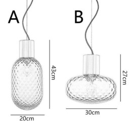 Grid Glas Pendel Light Modern Iron Enkel Taklampa