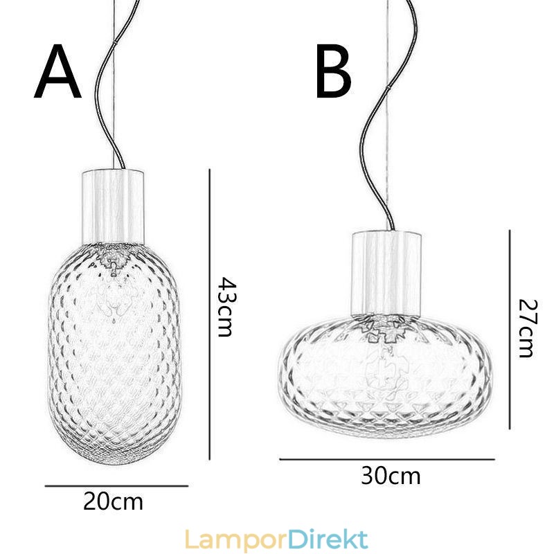 Grid Glas Pendel Light Modern Iron Enkel Taklampa