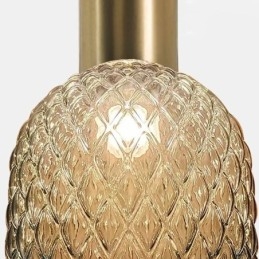 Grid Glas Pendel Light Modern Iron Enkel Taklampa