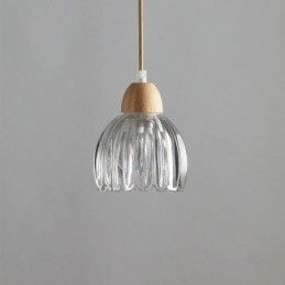 Glas Taklampa Retro Pastoral Style Island Taklampa Gummi Trä Dekorativ Lampa