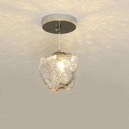 Pendellampa I Glas Retro Dekorativ Lampa Iskubformad Lampskärm
