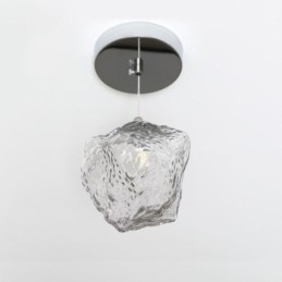 Pendellampa I Glas Retro Dekorativ Lampa Iskubformad Lampskärm