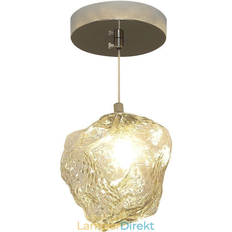 Pendellampa I Glas Retro Dekorativ Lampa Iskubformad Lampskärm