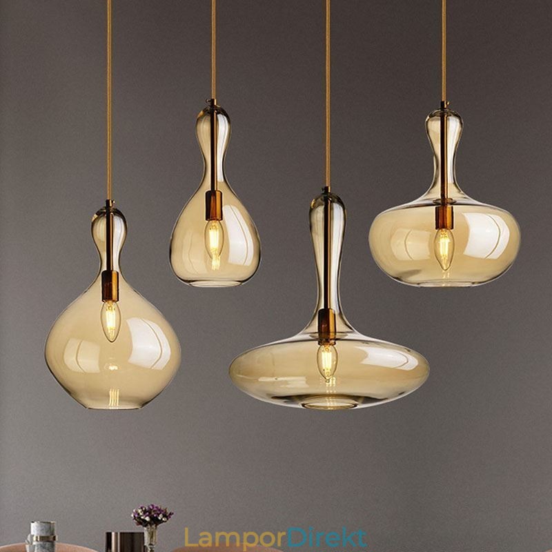Nordic Glass Pendellampa Amber Shade Taklampa