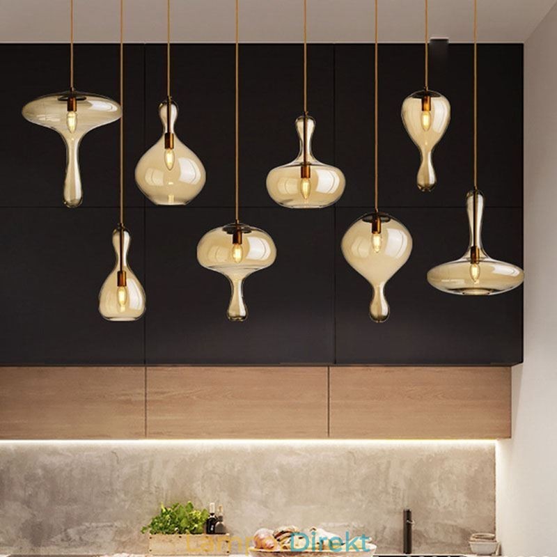 Nordic Glass Pendellampa Amber Shade Taklampa