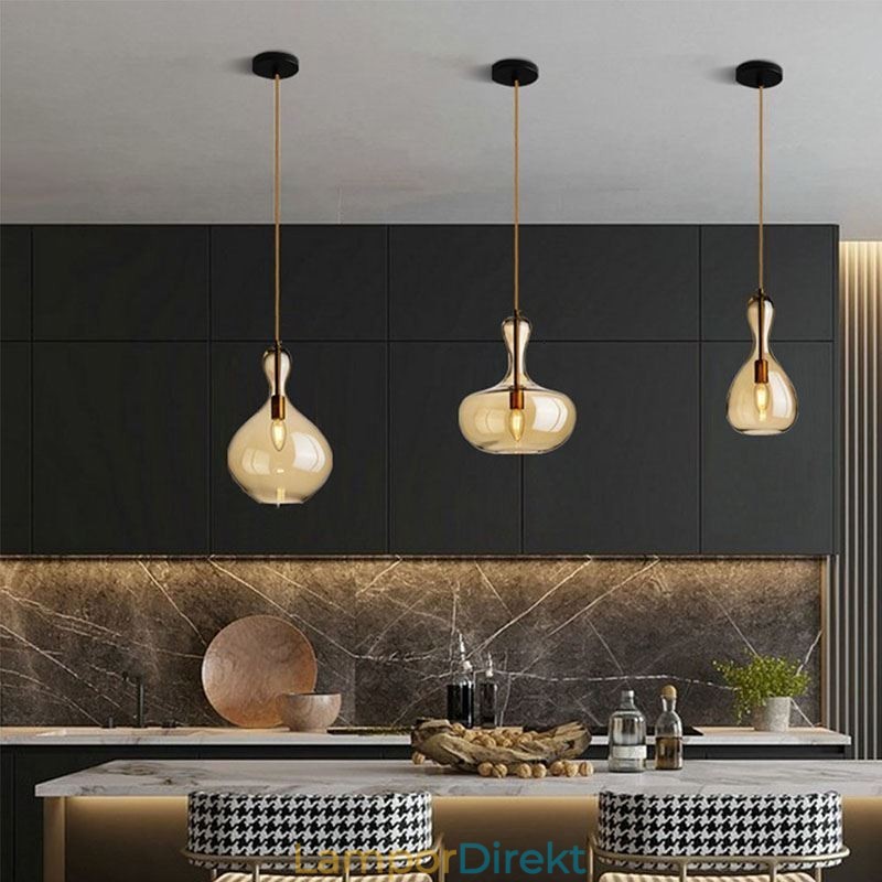 Nordic Glass Pendellampa Amber Shade Taklampa
