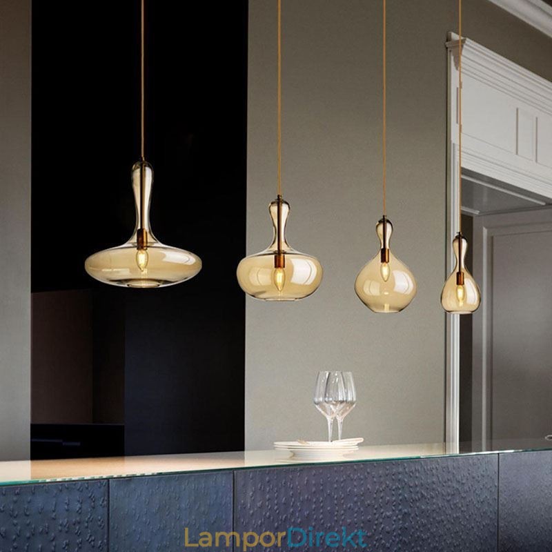Nordic Glass Pendellampa Amber Shade Taklampa