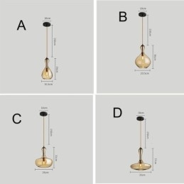 Nordic Glass Pendellampa Amber Shade Taklampa