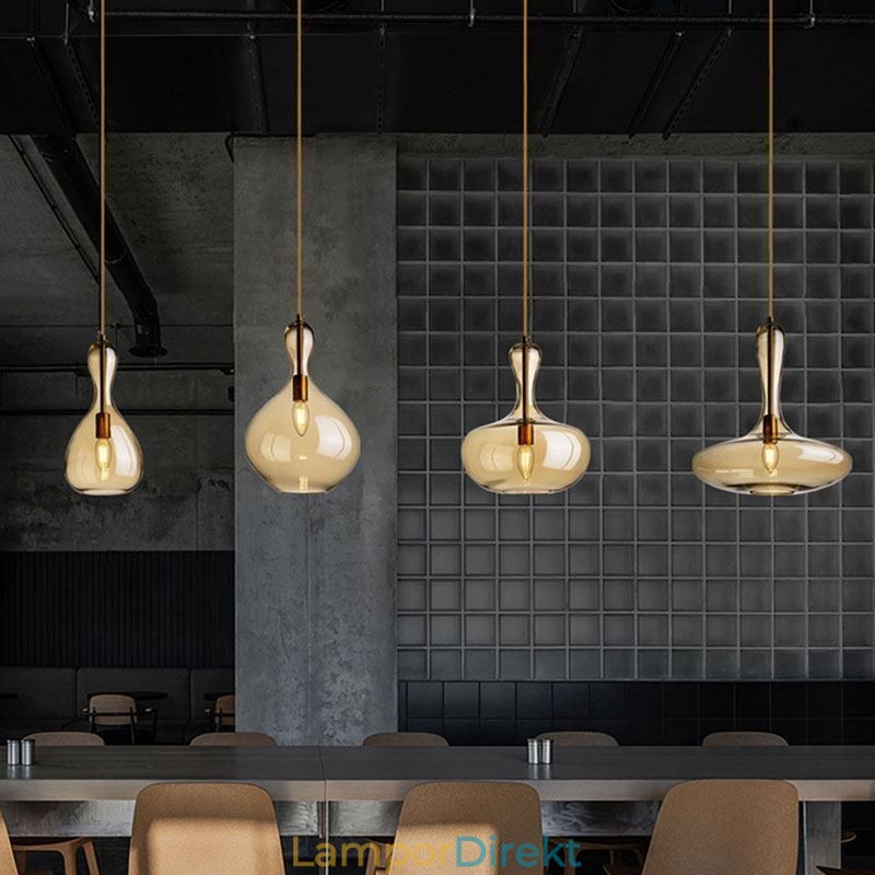 Nordic Glass Pendellampa Amber Shade Taklampa
