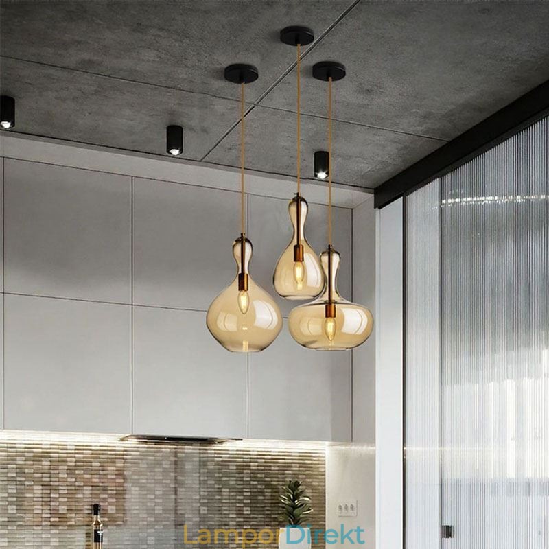 Nordic Glass Pendellampa Amber Shade Taklampa
