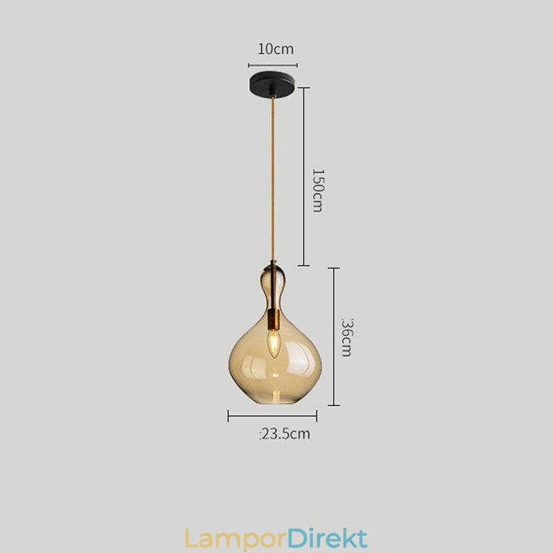 Nordic Glass Pendellampa Amber Shade Taklampa