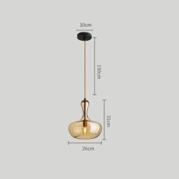Nordic Glass Pendellampa Amber Shade Taklampa