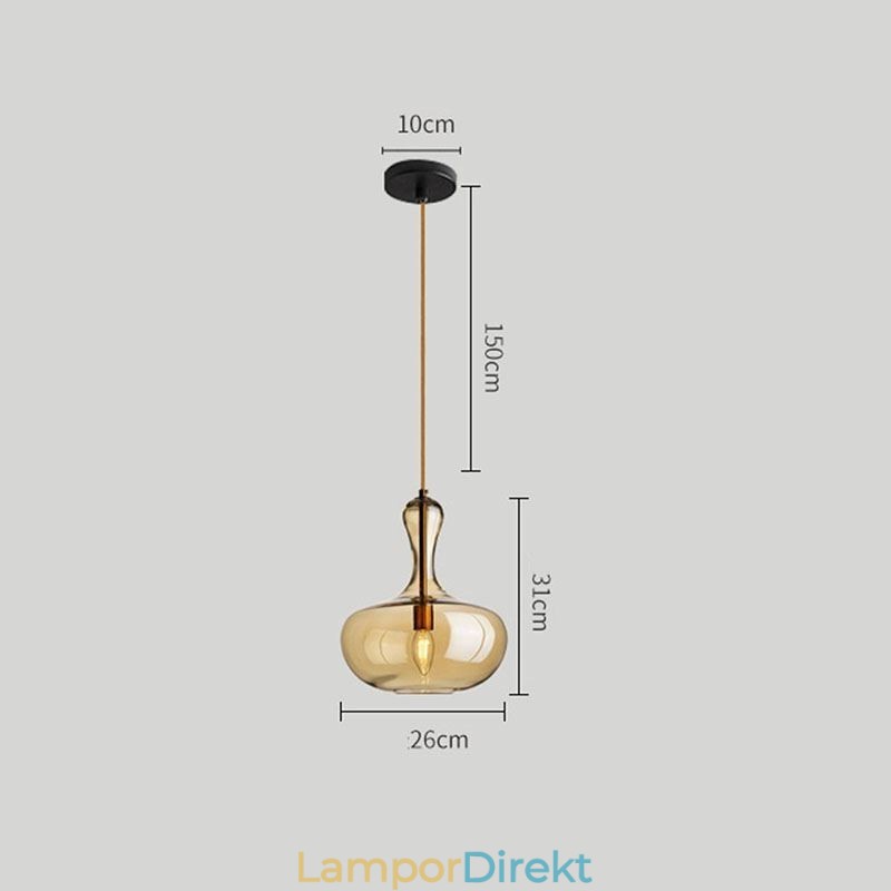 Nordic Glass Pendellampa Amber Shade Taklampa