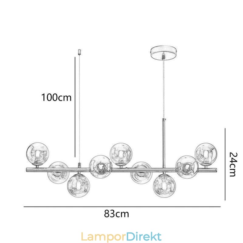 Taklampa Modern Simple Magic Beans Molecular Smidesjärn Glas Taklampa