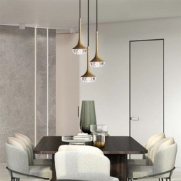 Modernt Glas Taklampa Smidesjärn Glas Taklampa