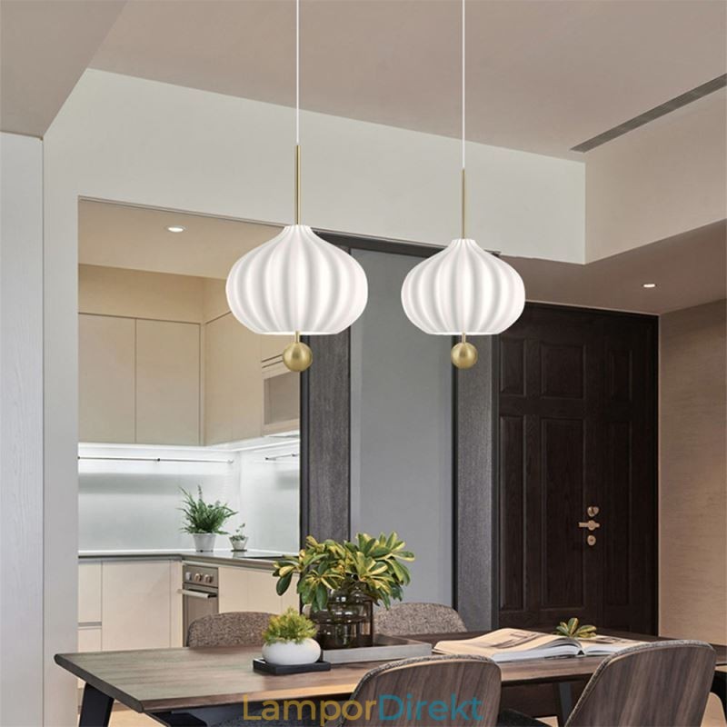 Modern Vitt Glas Taklampa Bollform Minimalistisk Taklampa
