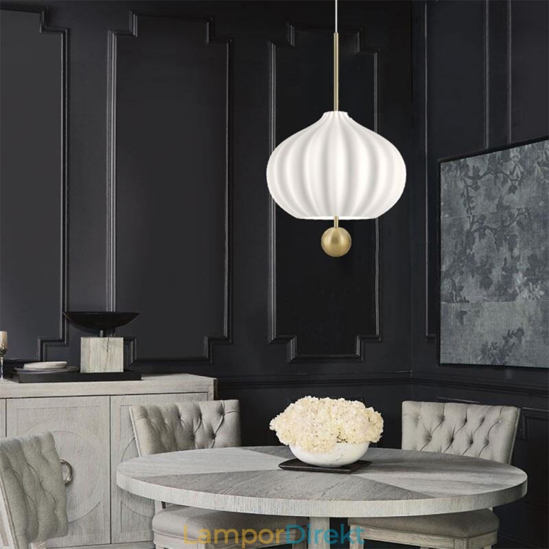 Modern Vitt Glas Taklampa Bollform Minimalistisk Taklampa