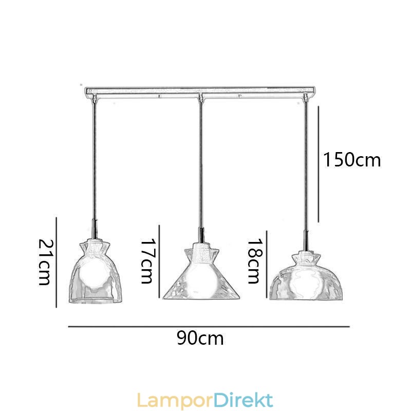 Modern Enkel Taklampa Vattengenomsläppligt Glas 3 Takljus Sänglampa