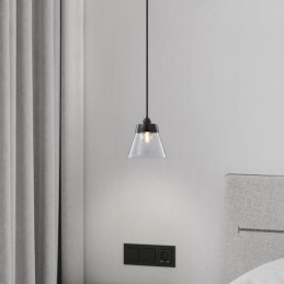 Modernt Glas Taklampa Enkel Hängande Taklampa Med Klarglasskärm