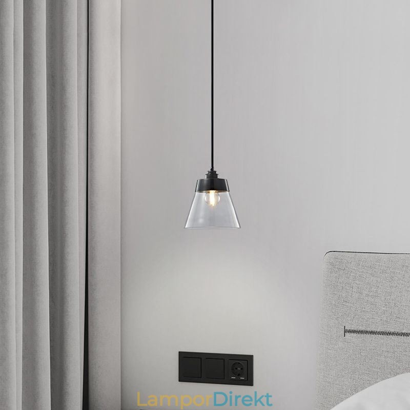 Modernt Glas Taklampa Enkel Hängande Taklampa Med Klarglasskärm