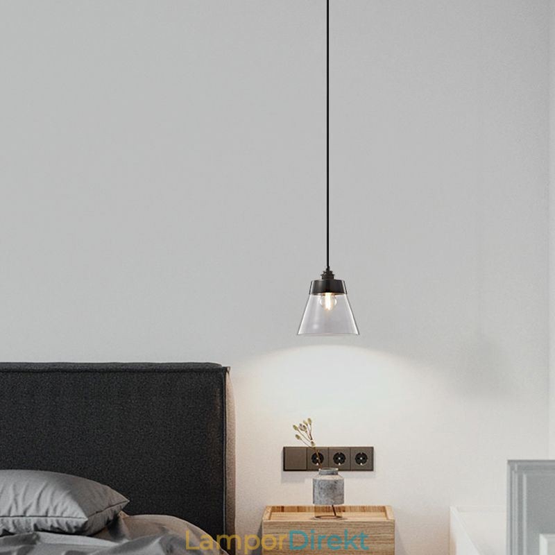 Modernt Glas Taklampa Enkel Hängande Taklampa Med Klarglasskärm