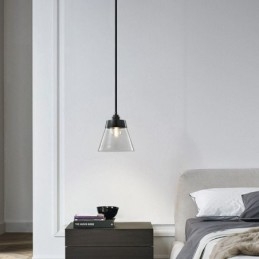 Modernt Glas Taklampa Enkel Hängande Taklampa Med Klarglasskärm
