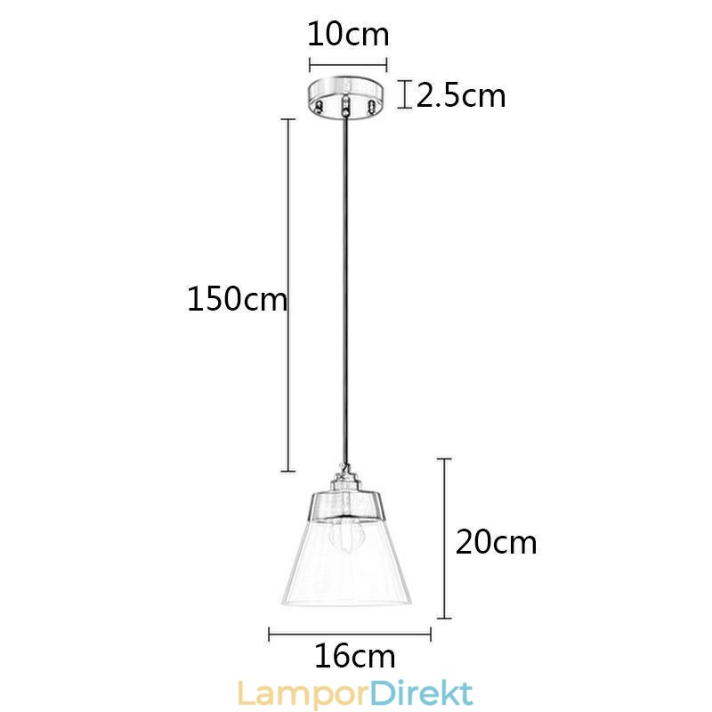 Modernt Glas Taklampa Enkel Hängande Taklampa Med Klarglasskärm