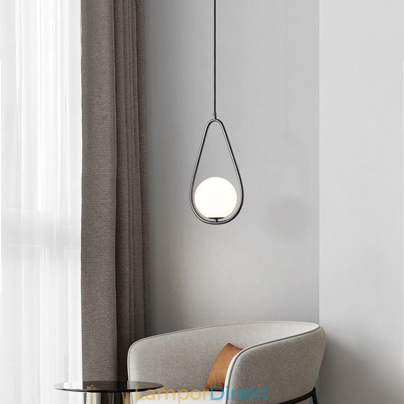 Modern Globe Pendellampa Glas Water Drop Pendel Lampa