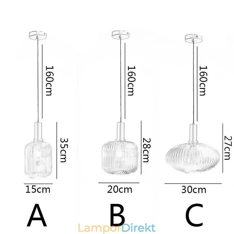 Modernt Taklampa One Light Glass Pendel Lighting Island