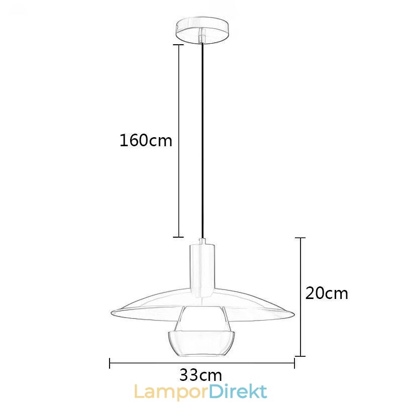 Pendellampa I Borstat Guld Med En Hängande Lampa