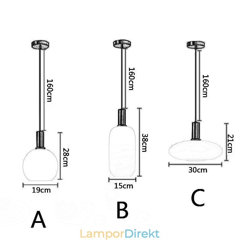 Modern Simple Pendel Light Glas Pendel Lampa