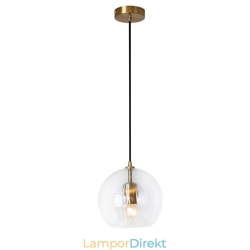 Modern Hängande Lampa I Glas Med Ett Huvud