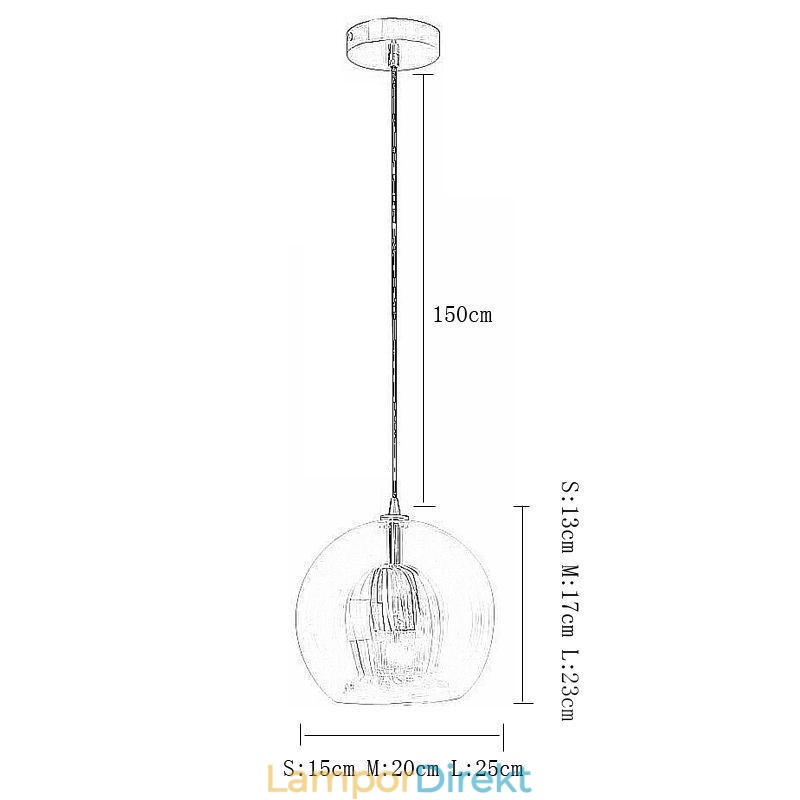 Modern Hängande Lampa I Glas Med Ett Huvud
