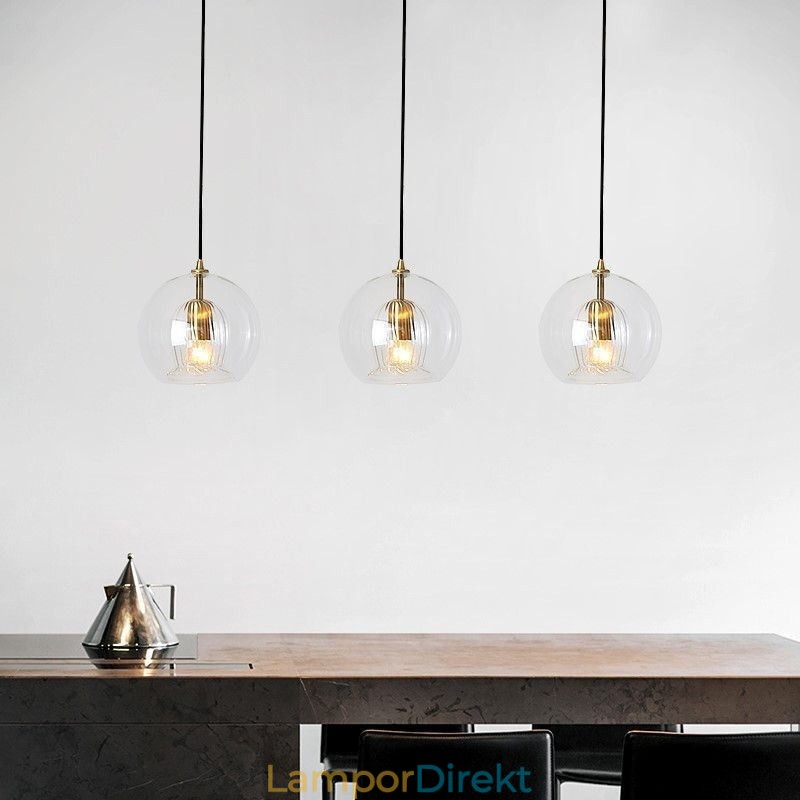 Modern Hängande Lampa I Glas Med Ett Huvud