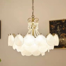 European Glass Pendel Light Post Modern Scallop Hanging Light