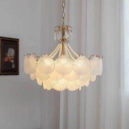 European Glass Pendel Light Post Modern Scallop Hanging Light