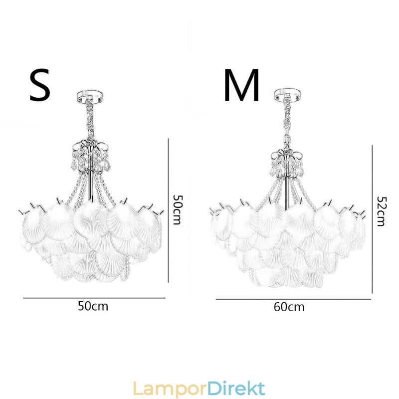 European Glass Pendel Light Post Modern Scallop Hanging Light