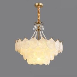European Glass Pendel Light Post Modern Scallop Hanging Light