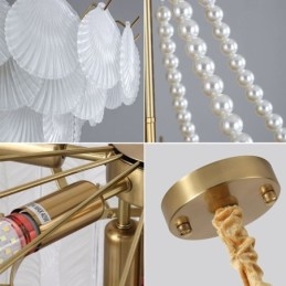 European Glass Pendel Light Post Modern Scallop Hanging Light