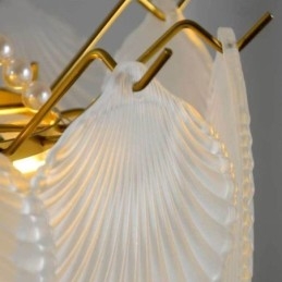European Glass Pendel Light Post Modern Scallop Hanging Light