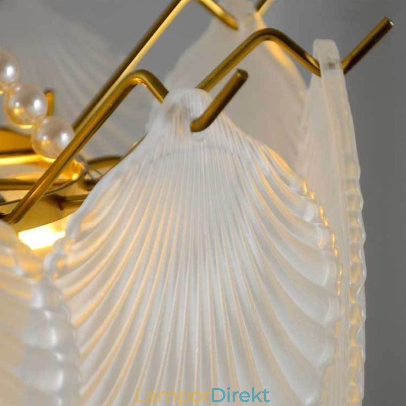 European Glass Pendel Light Post Modern Scallop Hanging Light