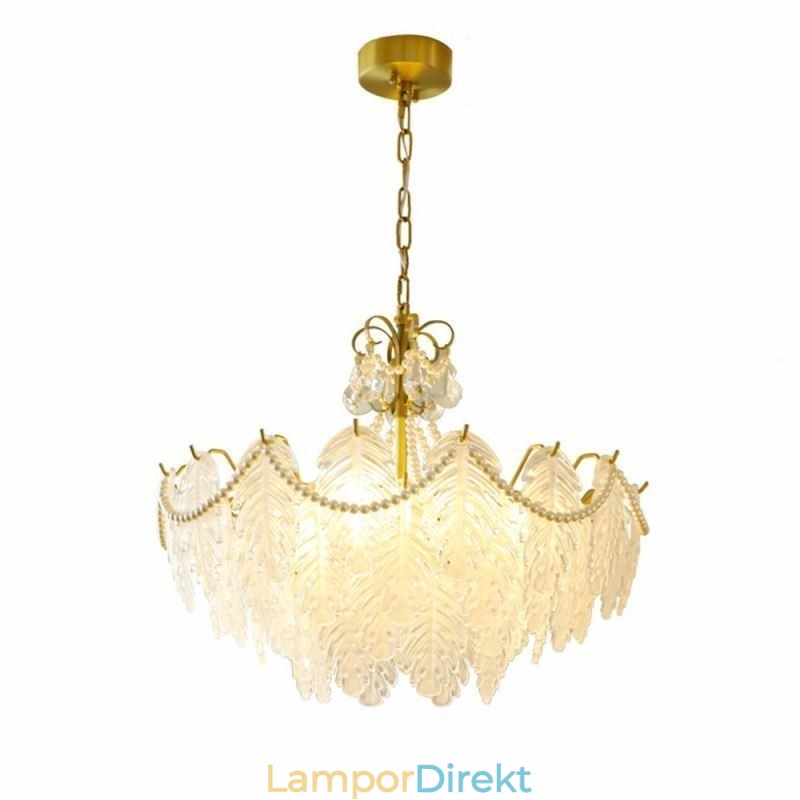 European Glass Pendel Light Post Modern Leaf Hanging Light