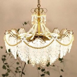 European Glass Pendel Light Post Modern Leaf Hanging Light
